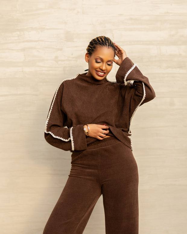 Brown knitted loungewear